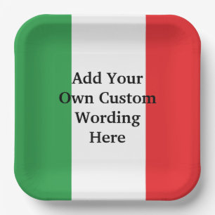 Flag of Italy Buon Compleanno or Anniversario  Paper Plates