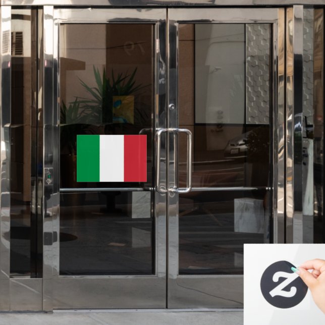 Flag of Italy custom-cut  Window Cling (Office Door)
