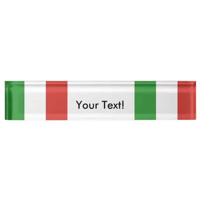 Flag of Italy Desk Name Plate (Front)
