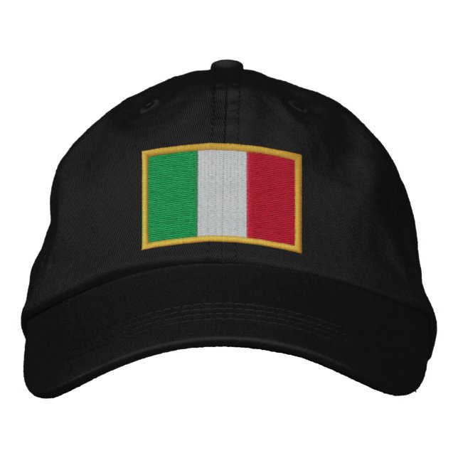 Flag of Italy Embroidered on Cap (Front)