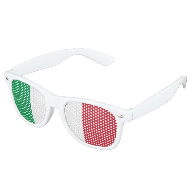 Flag of Italy, Fun Italian Flag Retro Sunglasses (Angled)