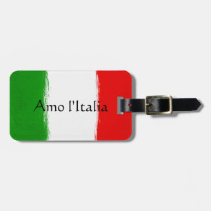 Flag of Italy. i love italy. Luggage Tag