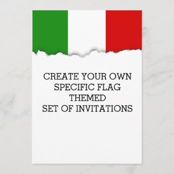 Flag Of Italy Invitation by HappyPlanetShop at Zazzle