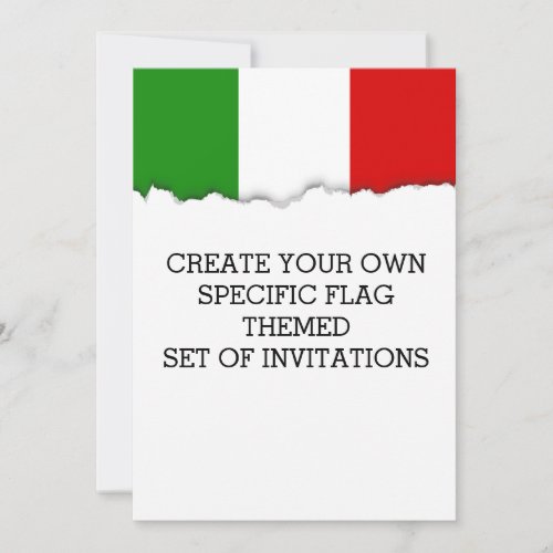 Flag of Italy Invitation