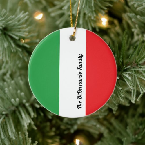 Flag of Italy Italian Flag Personalized  Ceramic Ornament