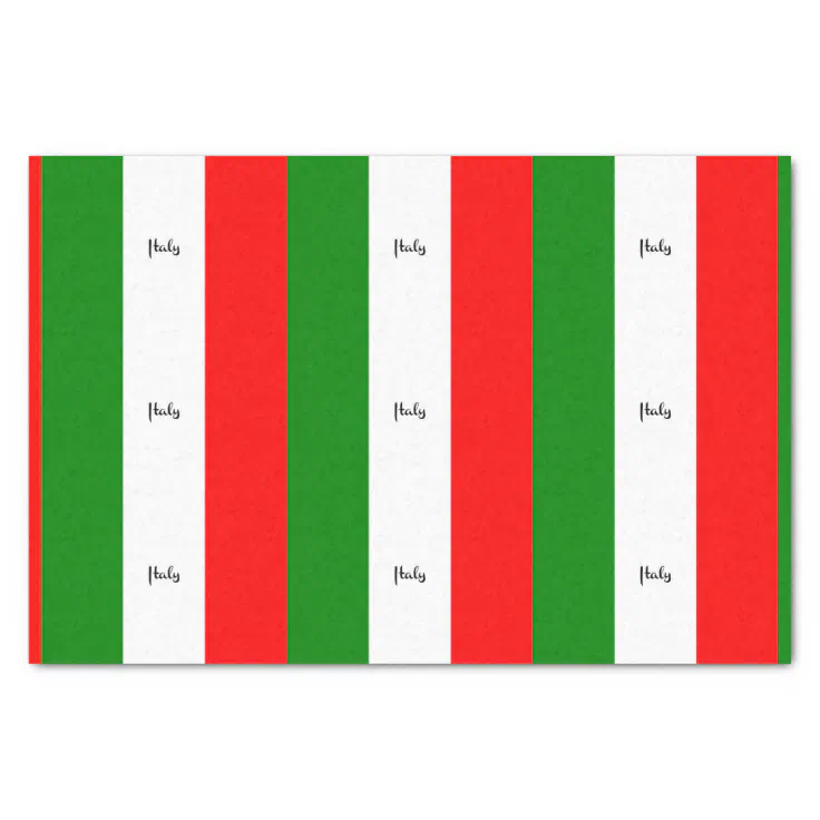 Flag of Italy, labeled Tissue Paper | Zazzle