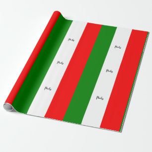 Flag of Italy, labeled, Wrapping Paper