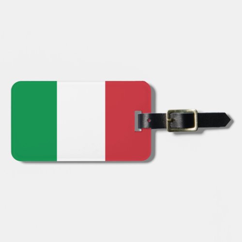 Flag of Italy Luggage Tag w leather strap