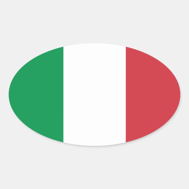 Flag of Italy Oval Sticker (Front)