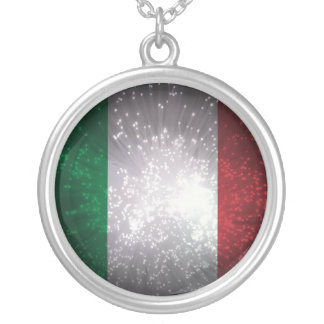 Flag of Italy Silver Plated Necklace