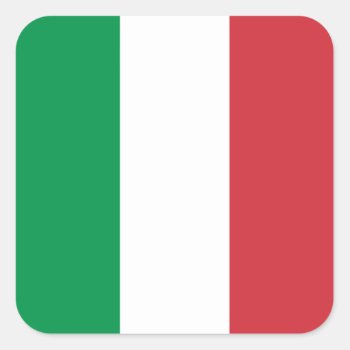 Flag Of Italy Square Sticker by Amazing_Posters at Zazzle