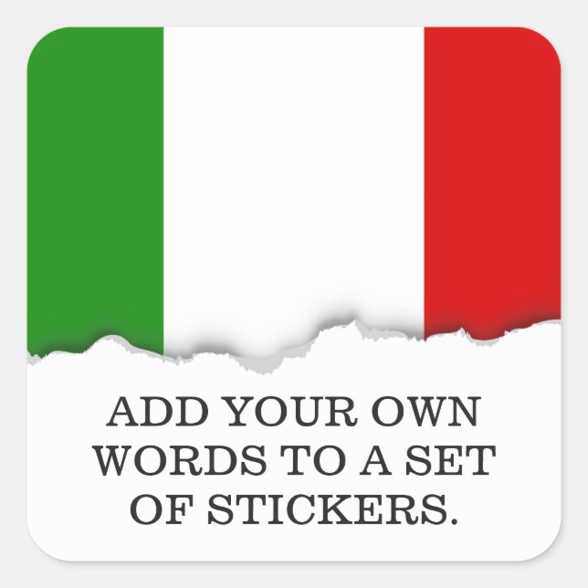 Flag of Italy Square Sticker (Front)