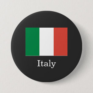 Flag of Italy, white text, Button