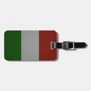Flag of Italy with Carbon Fiber Effect Luggage Tag