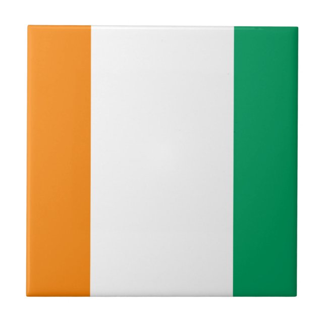 Flag of Ivory Coast - Drapeau de la Côte d'Ivoire Ceramic Tile (Front)