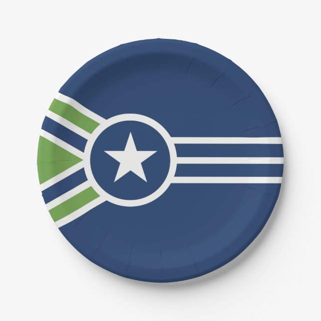 Flag of Jackson, Tennessee Paper Plates (Front)