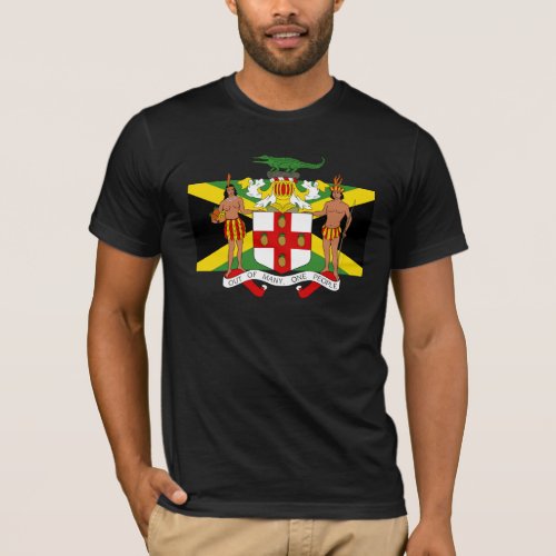 Flag of Jamaica Coat of Arms Fitted T_Shirt