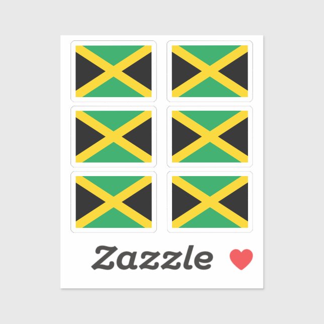 Flag of Jamaica Collection pack of 6 Sticker (Sheet)