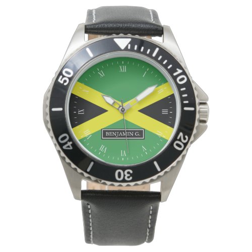 Flag of Jamaica Custom Name Wrist Watch