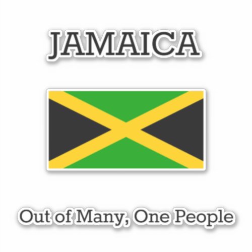 Flag of Jamaica labeled Sticker