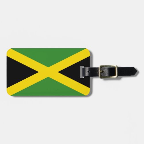 Flag of Jamaica Luggage Tag w leather strap