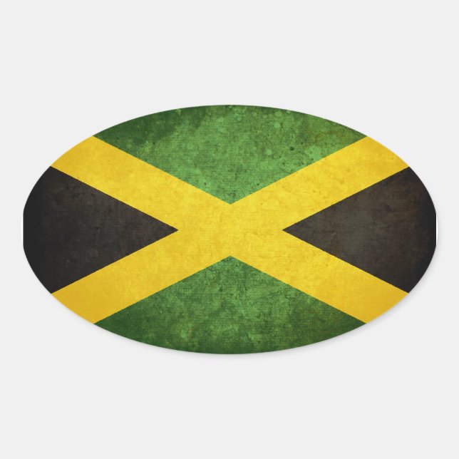 Flag of Jamaica Oval Sticker (Front)