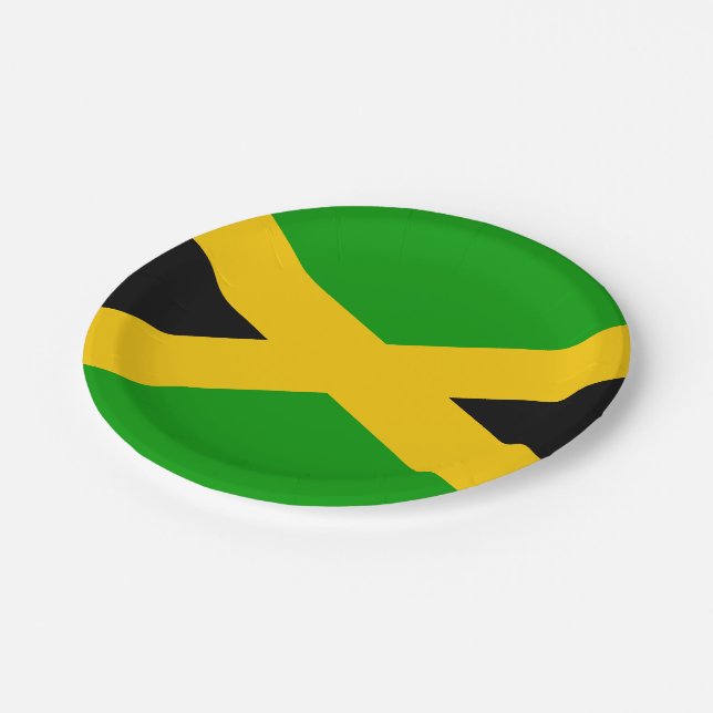 Flag of Jamaica Paper Plates (Angled)