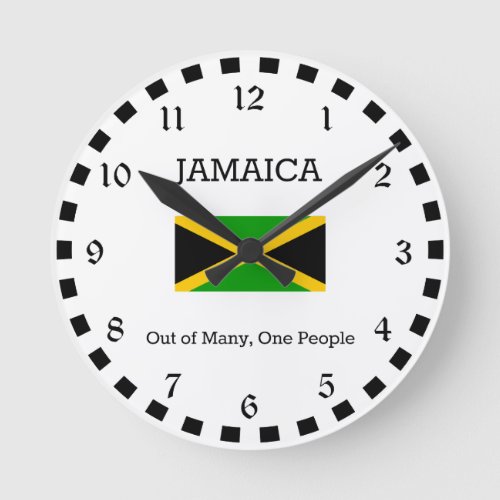 Flag of Jamaica Round Clock