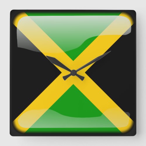Flag of Jamaica Square Wall Clock