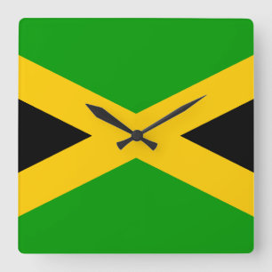Flag of Jamaica Square Wall Clock