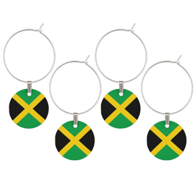 Flag of Jamaica Wine Charm (Staggered)