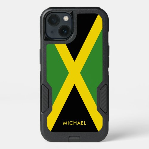 Flag of Jamaica with Personalized Name iPhone 13 Case