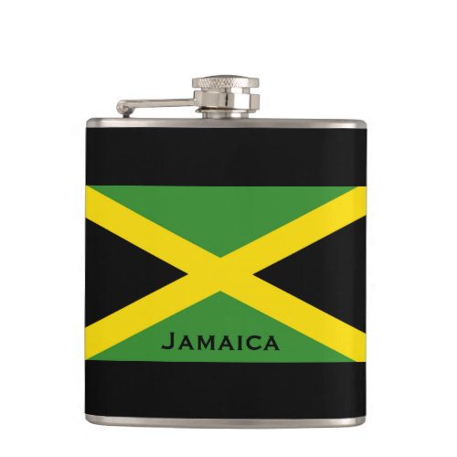 Flag of Jamaica World Flags Green Hip Flask