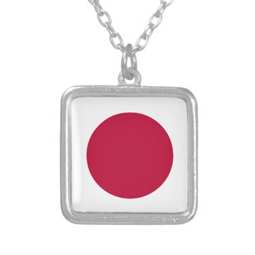 Flag of Japan _ 日章旗 _ 日の丸 _ 日本の国旗 Silver Plated Necklace