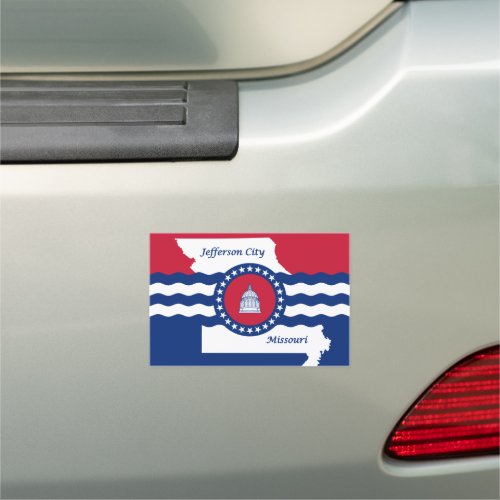 Flag of Jefferson city Missouri  Car Magnet