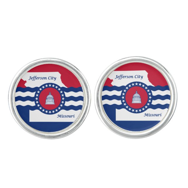 Flag of Jefferson city, Missouri Cufflinks (Front)
