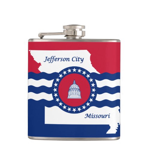 Flag of Jefferson city Missouri Hip Flask