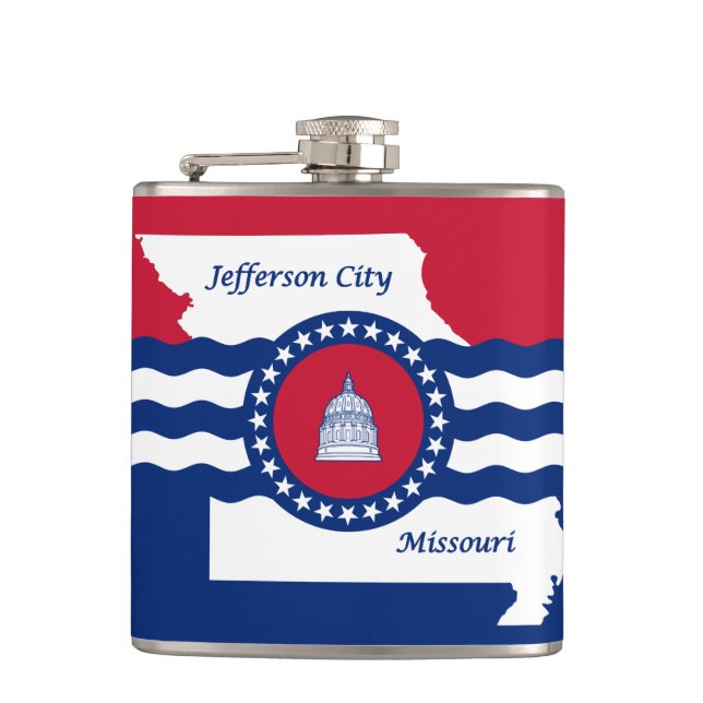 Flag of Jefferson city, Missouri Hip Flask (Front)