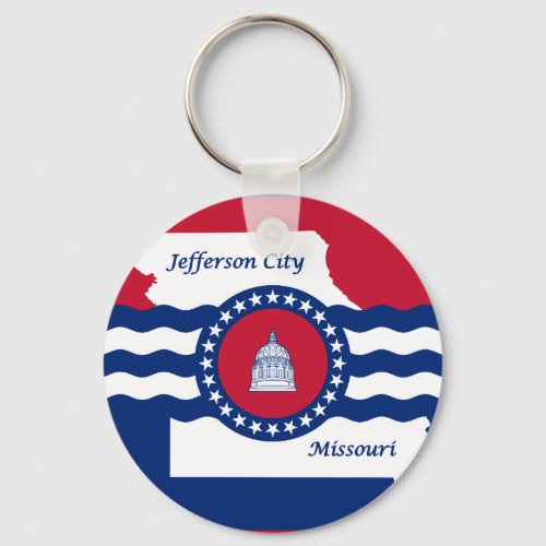 Flag of Jefferson city Missouri Keychain