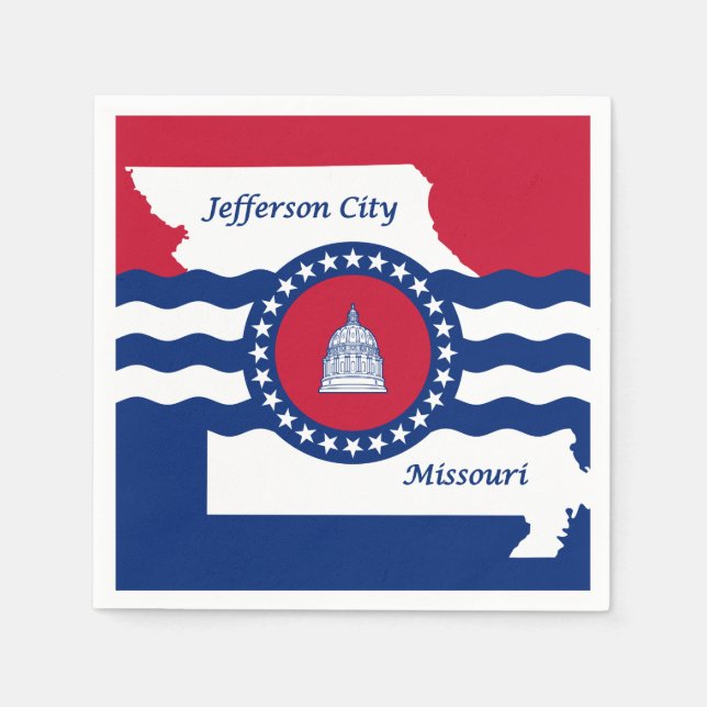 Flag of Jefferson city, Missouri Paper Napkins (Front)