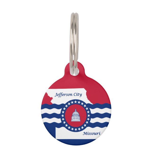 Flag of Jefferson city, Missouri Pet ID Tag (Front)