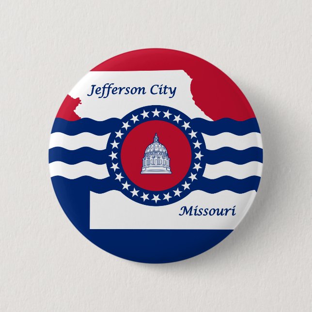 Flag of Jefferson city, Missouri Pinback Button (Front)