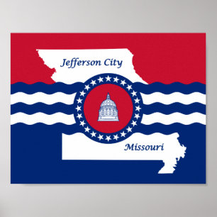 Flag of Jefferson city, Missouri Poster