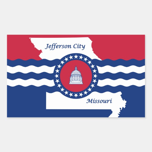 Flag of Jefferson city, Missouri Rectangular Stick Rectangular Sticker (Front)