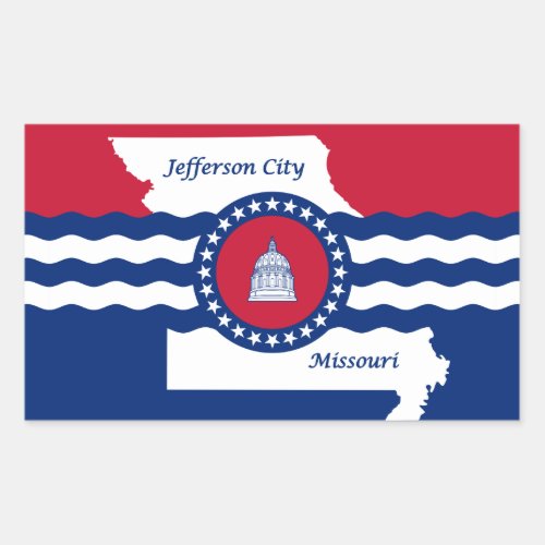 Flag of Jefferson city Missouri Rectangular Stick Rectangular Sticker