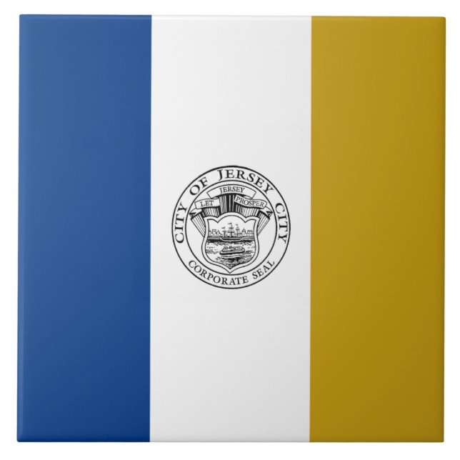Flag of Jersey City (New Jersey) Ceramic Tile (Front)