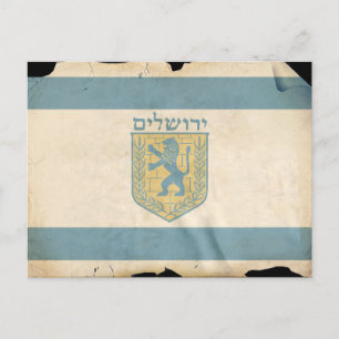 Flag of Jerusalem, Israel Postcard