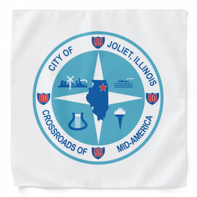 Flag of Joliet (Illinois) Bandana (Front)