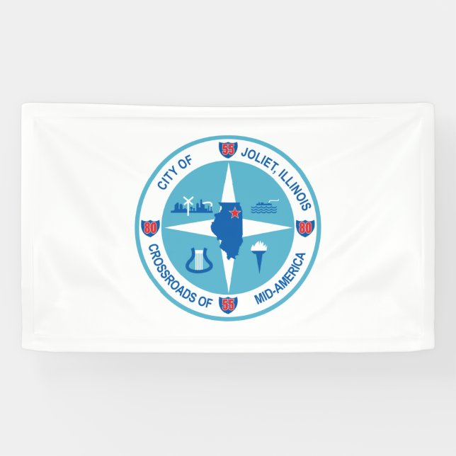 Flag of Joliet (Illinois) Banner (Horizontal)