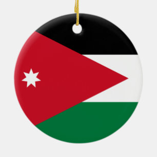 Flag of Jordan Ceramic Ornament